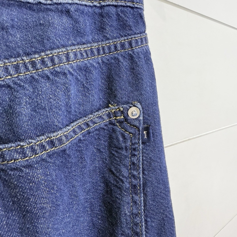 Pilcro Wide-Leg Flare Jeans in Dark Blue Denim - Picture 9 of 16